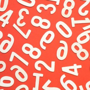 scattered assortment of numbers